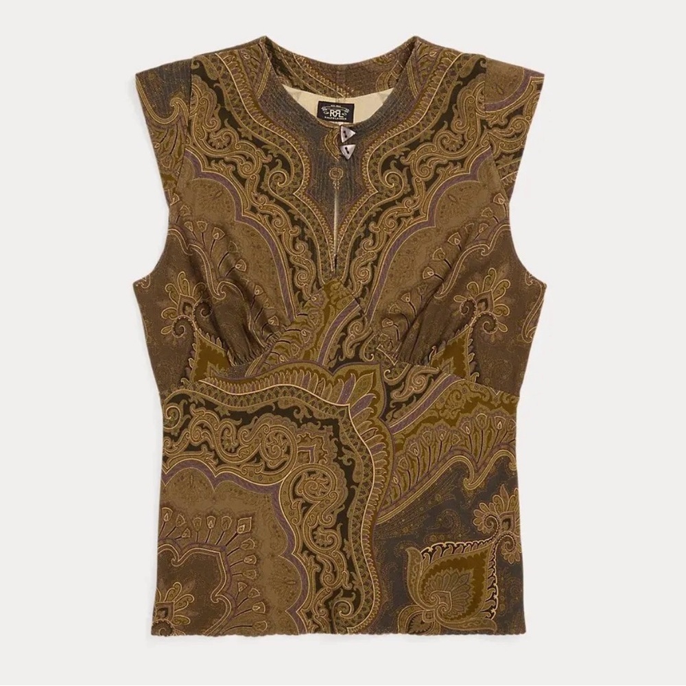 RRL Double RL Ralph Lauren Paisley Twill Blouse size 4 / Large EUC